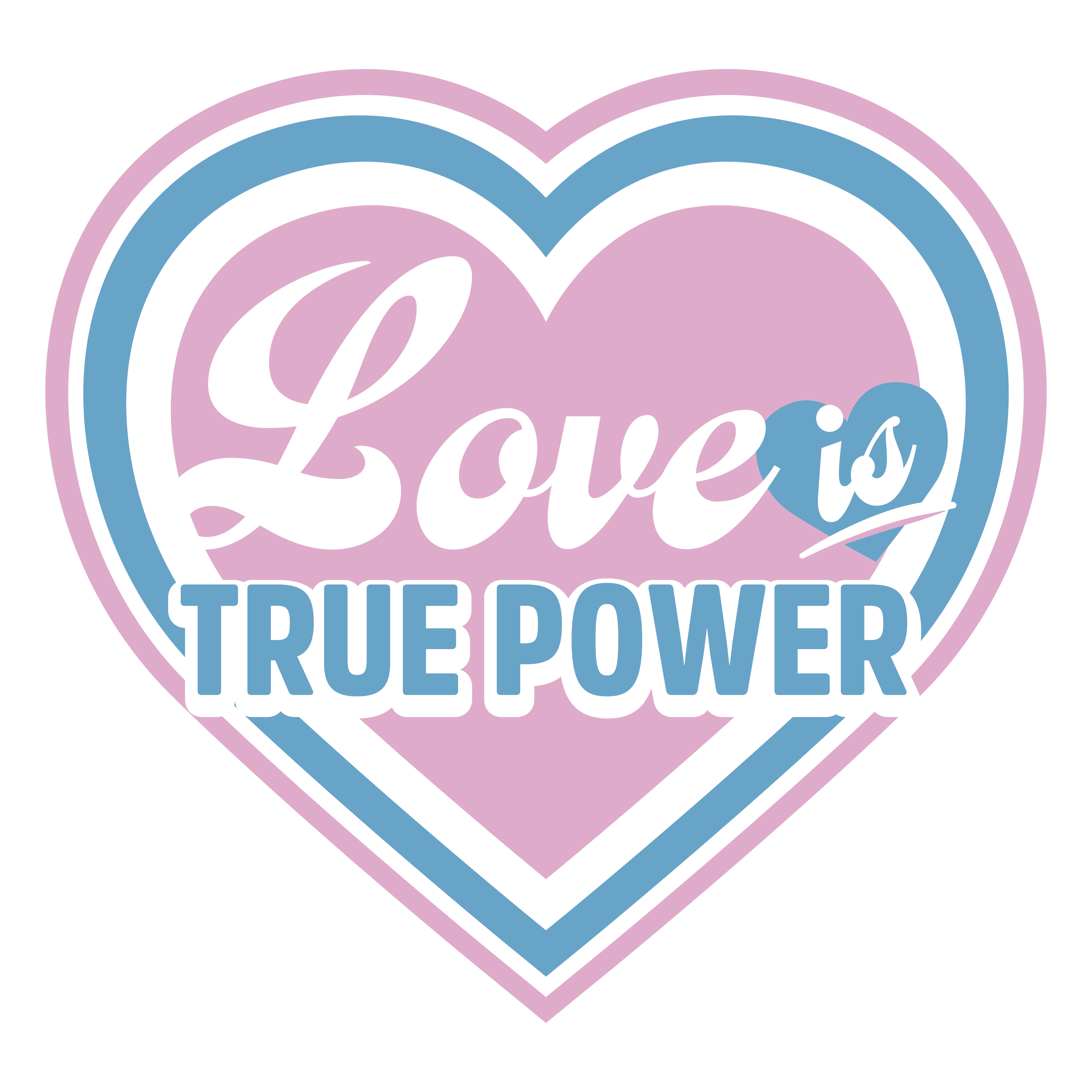 "Love is True Power" Pink Sticker